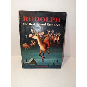 Vintage 1964 Edition Rudolph the Red Nosed Reindeer A Big Golden Oversized Book